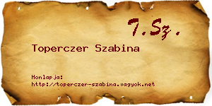 Toperczer Szabina névjegykártya